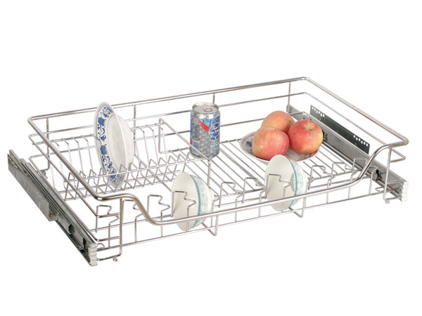 Four Sides Drawer Dish Basket With Two Options(Damping Rail or Adjusting Rail)